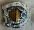 Pre-Owned Western Belt Buckle with Tiger’s-Eye-Style Cabochon