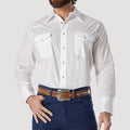 New Wrangler Men’s White Pearl Snap Western Shirt