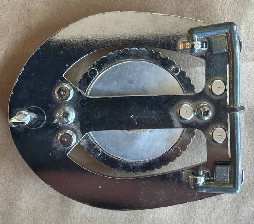 Pre-Owned Western Belt Buckle with Tiger’s-Eye-Style Cabochon