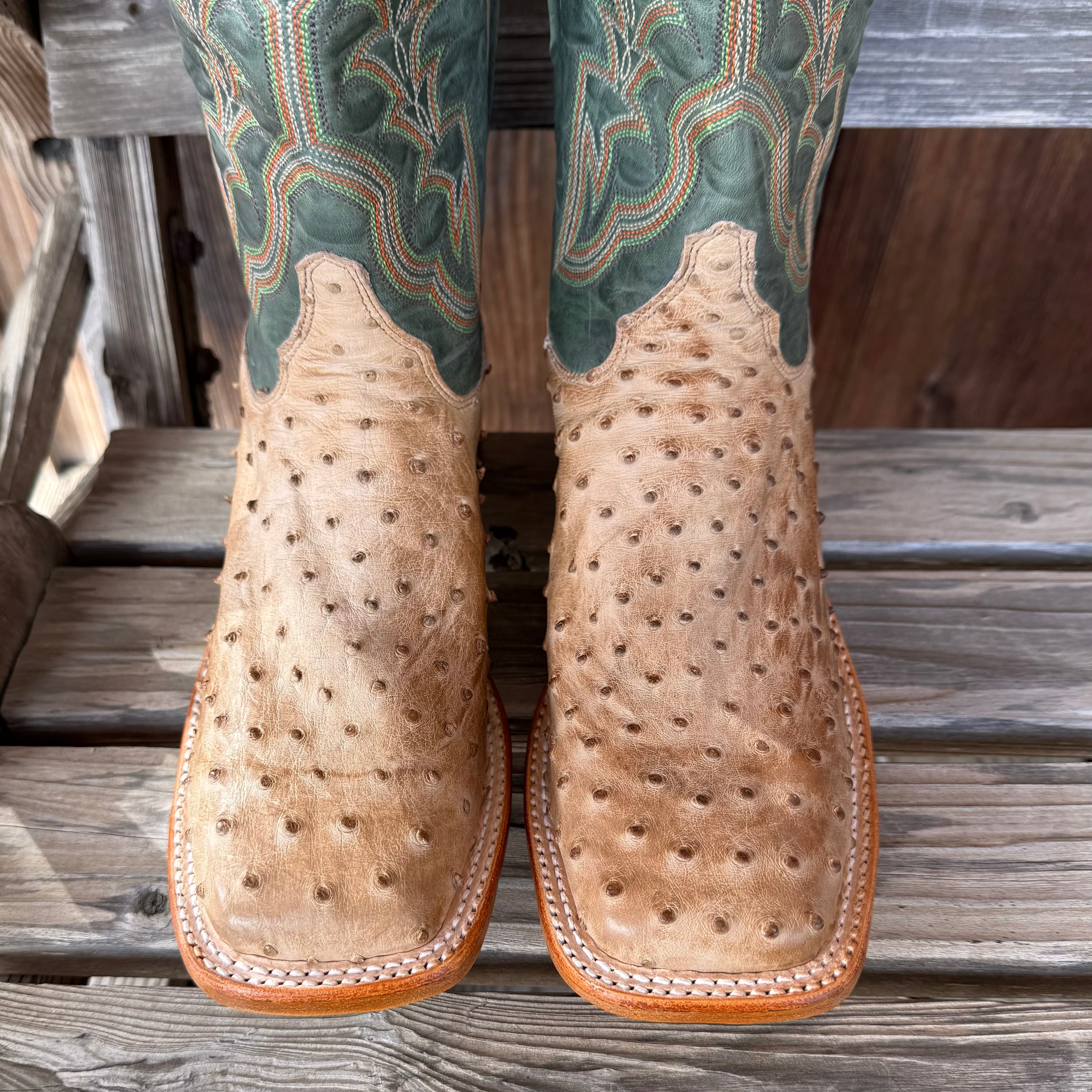 New Justin Chisholm Men’s Full Quill Ostrich Cowboy Boots
