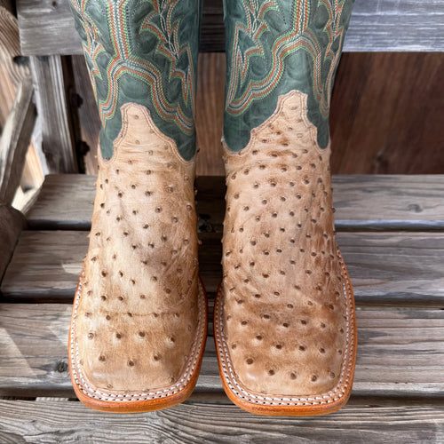 New Justin Chisholm Men’s Full Quill Ostrich Cowboy Boots