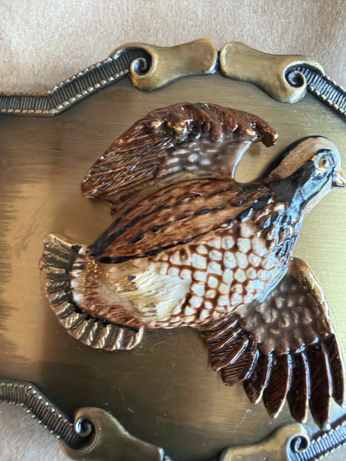 Vintage 1977–1978 Raintree Quail Western Belt Buckle