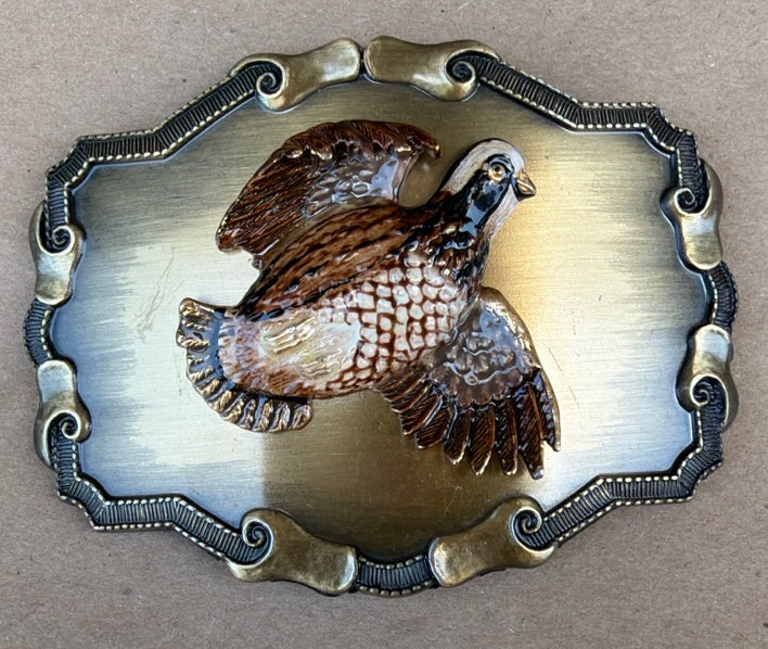 Vintage 1977–1978 Raintree Quail Western Belt Buckle
