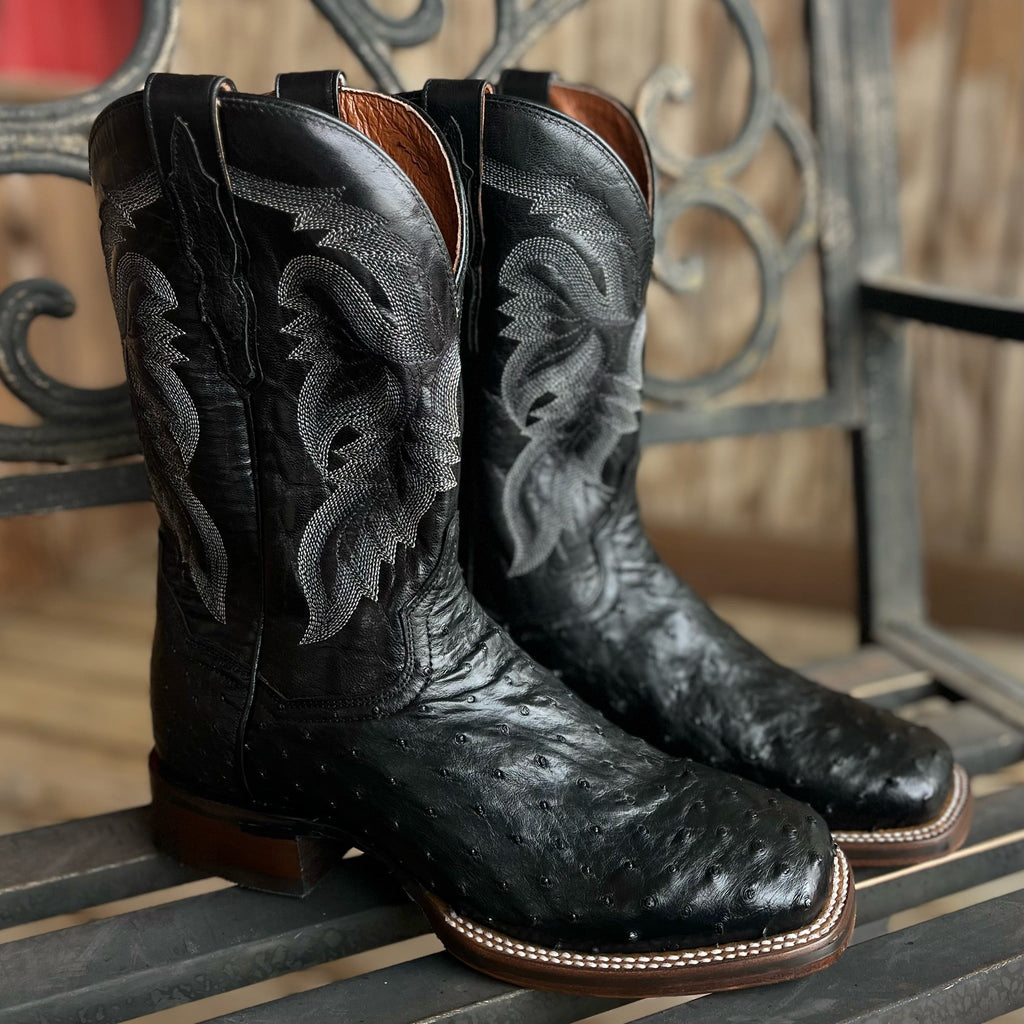 New Dan Post Men’s Full Quill Ostrich Cowboy Boots