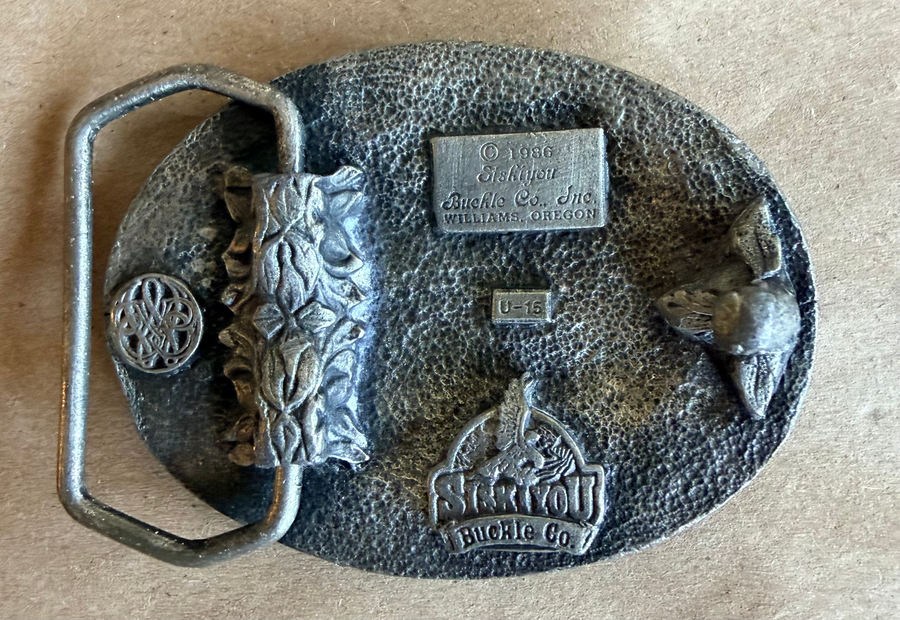 Vintage 1986 Siskiyou U-15 Running Horse Western Belt Buckle