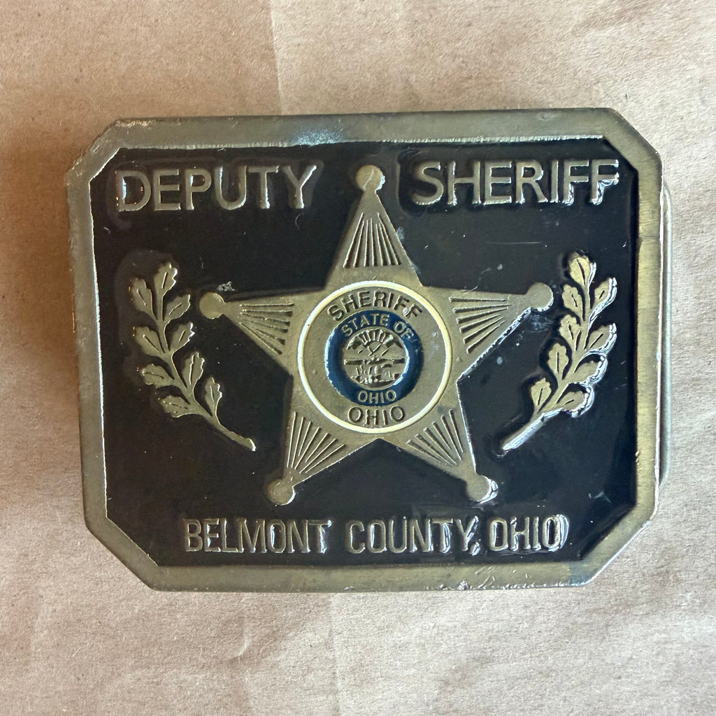 Pre-Owned Belmont County Ohio Deputy Sheriff Belt Buckle by Johnston Badge Co.
