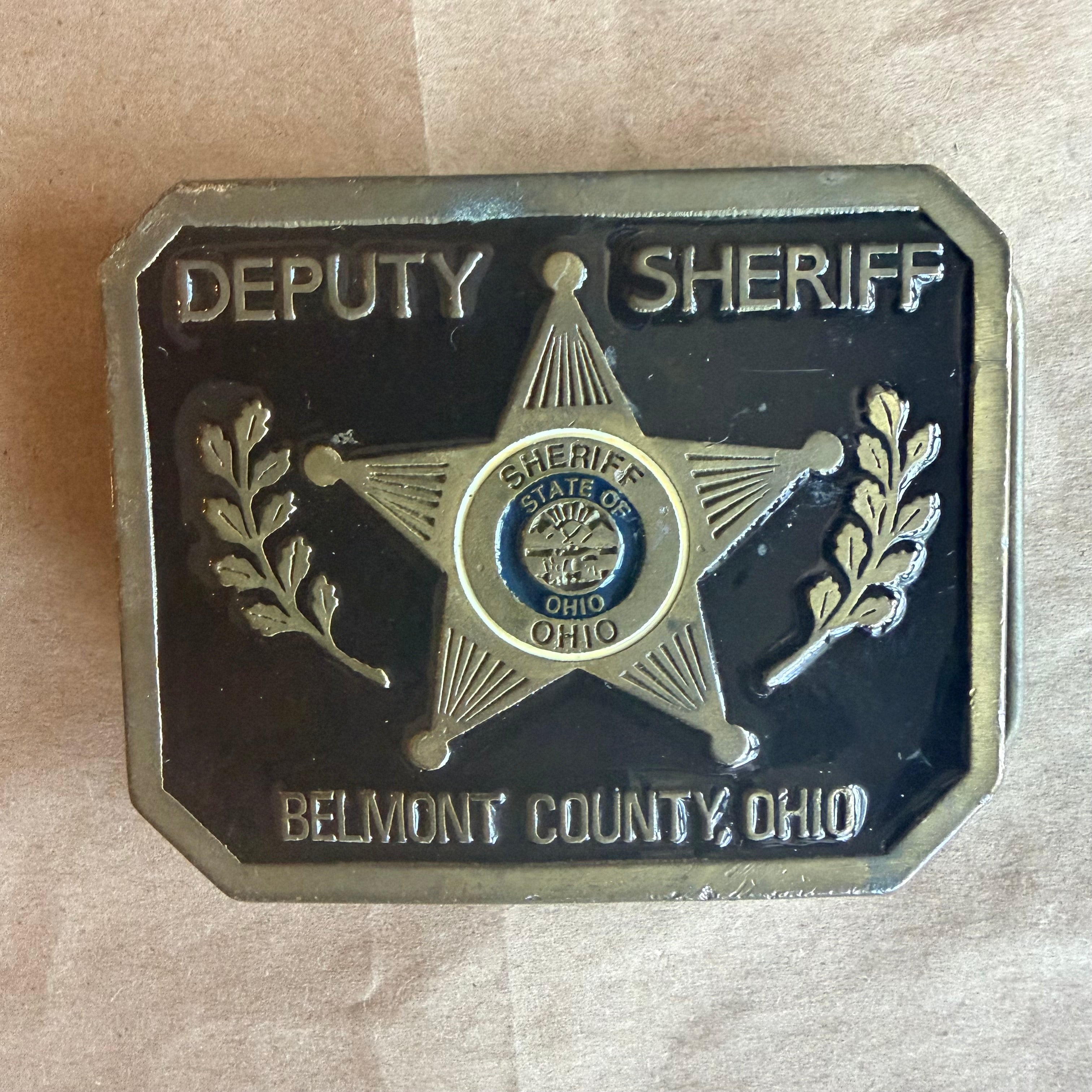 Pre-Owned Belmont County Ohio Deputy Sheriff Belt Buckle by Johnston Badge Co.