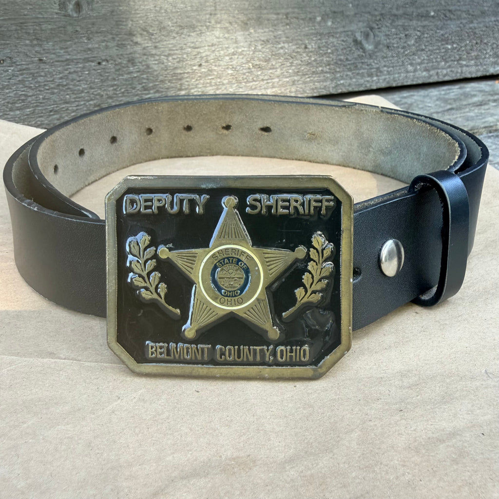 Pre-Owned Belmont County Ohio Deputy Sheriff Belt Buckle by Johnston Badge Co.