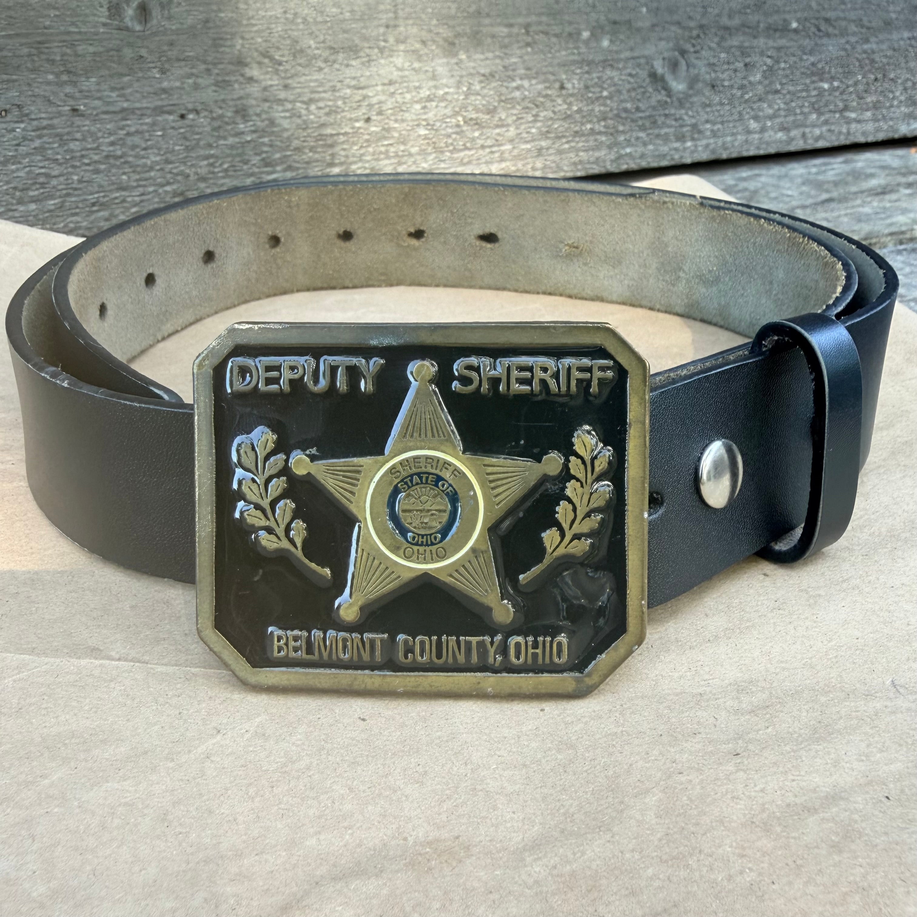 Pre-Owned Belmont County Ohio Deputy Sheriff Belt Buckle by Johnston Badge Co.