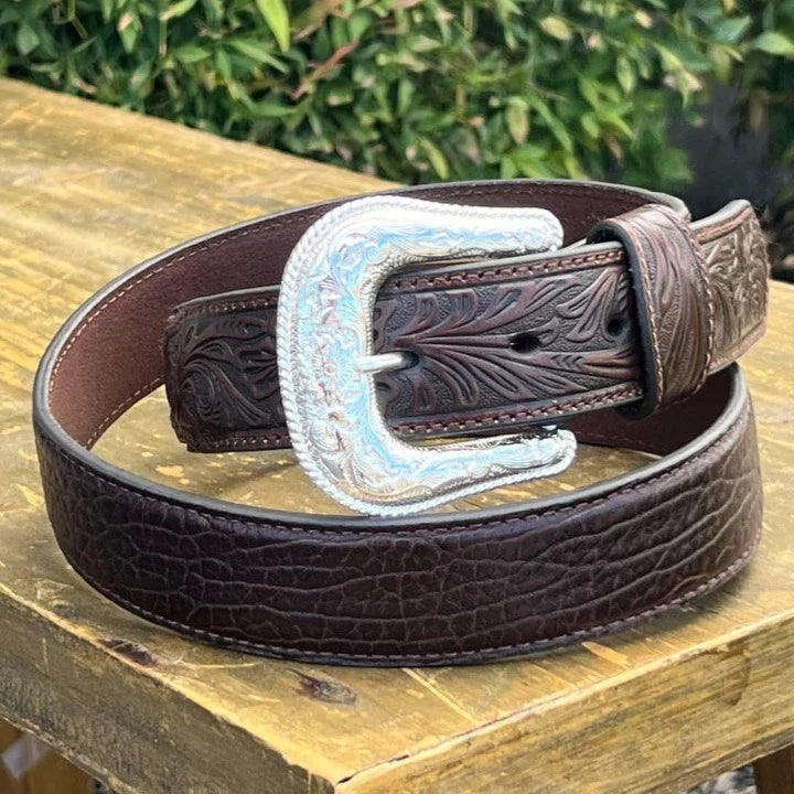 New Nocona Men’s Brown Bullhide Western Belt