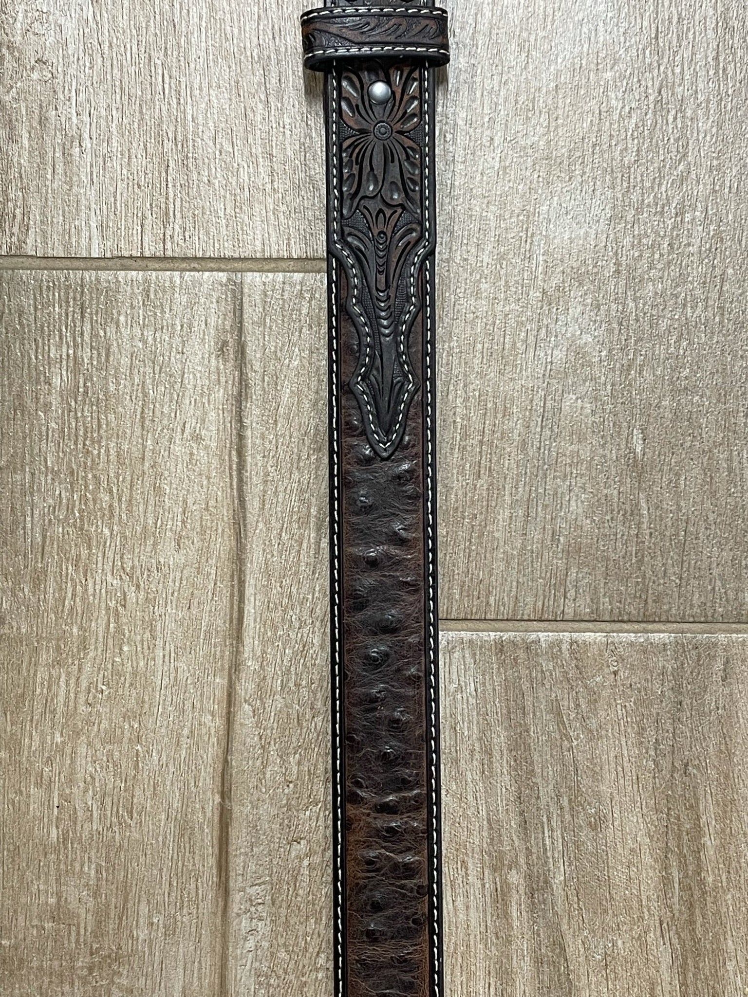 New Ariat Men’s Ostrich Leather Western Belt