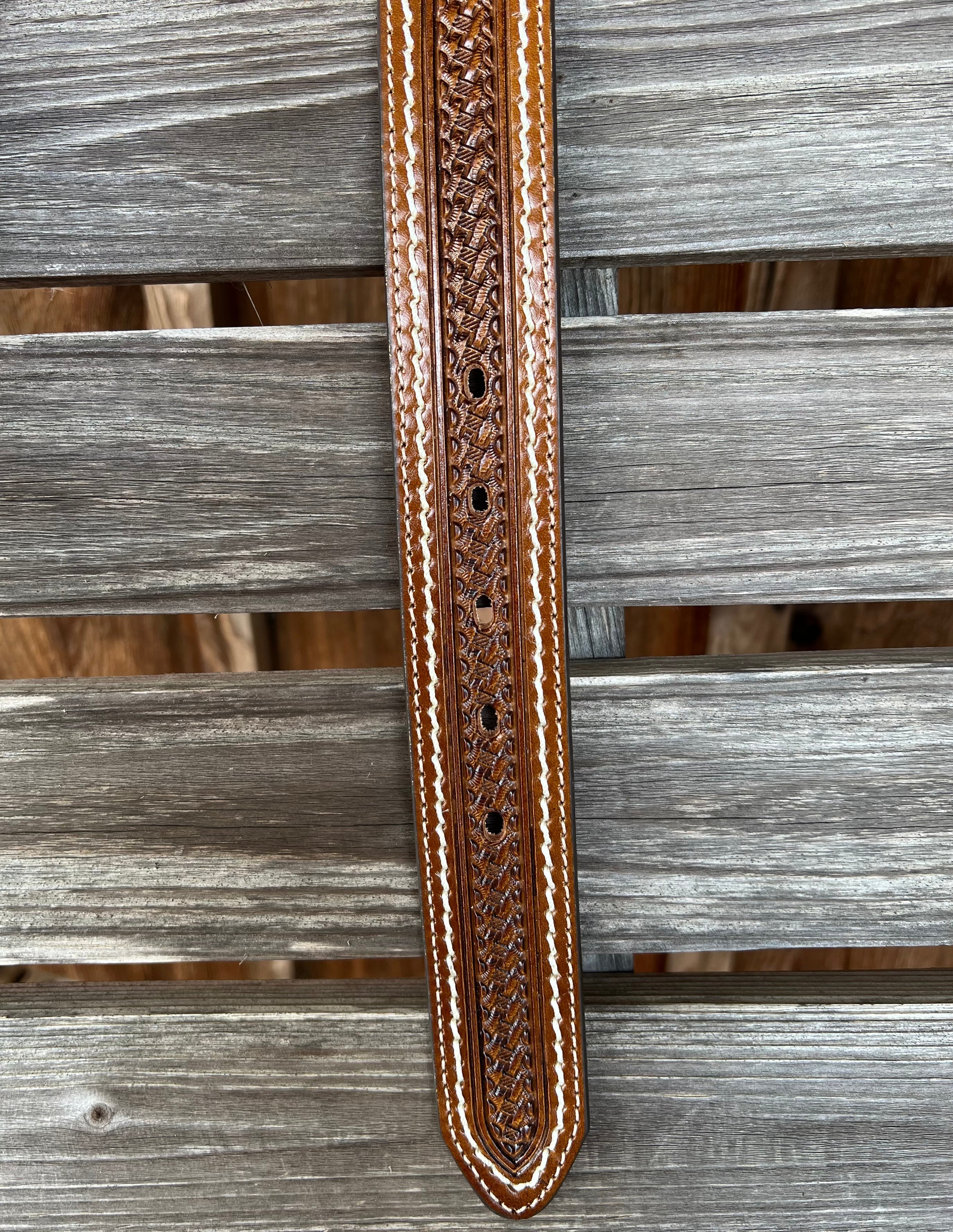 New Tony Lama Cross Creek Men’s Western Leather Belt